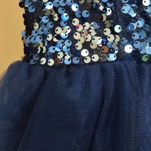 Short Tullle Sequins Homecoming Dress Sarah Bridal Navy 2 - Picture 7 of 10